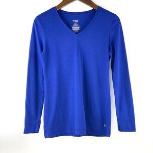 Danskin Now Womens Active Top Semi-Fitted Long Sleeve Cobalt Blue S (4-6)